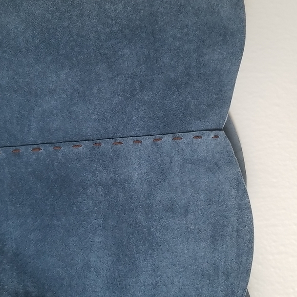 Suede Skirt Vintage Think Tank Blue Size 6 - Picture 10 of 14